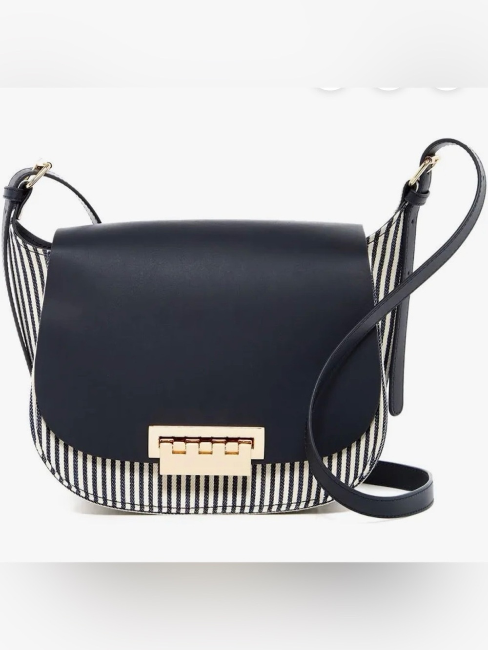 Zac Posen Eartha Iconic Saddle Bag Navy Stripe